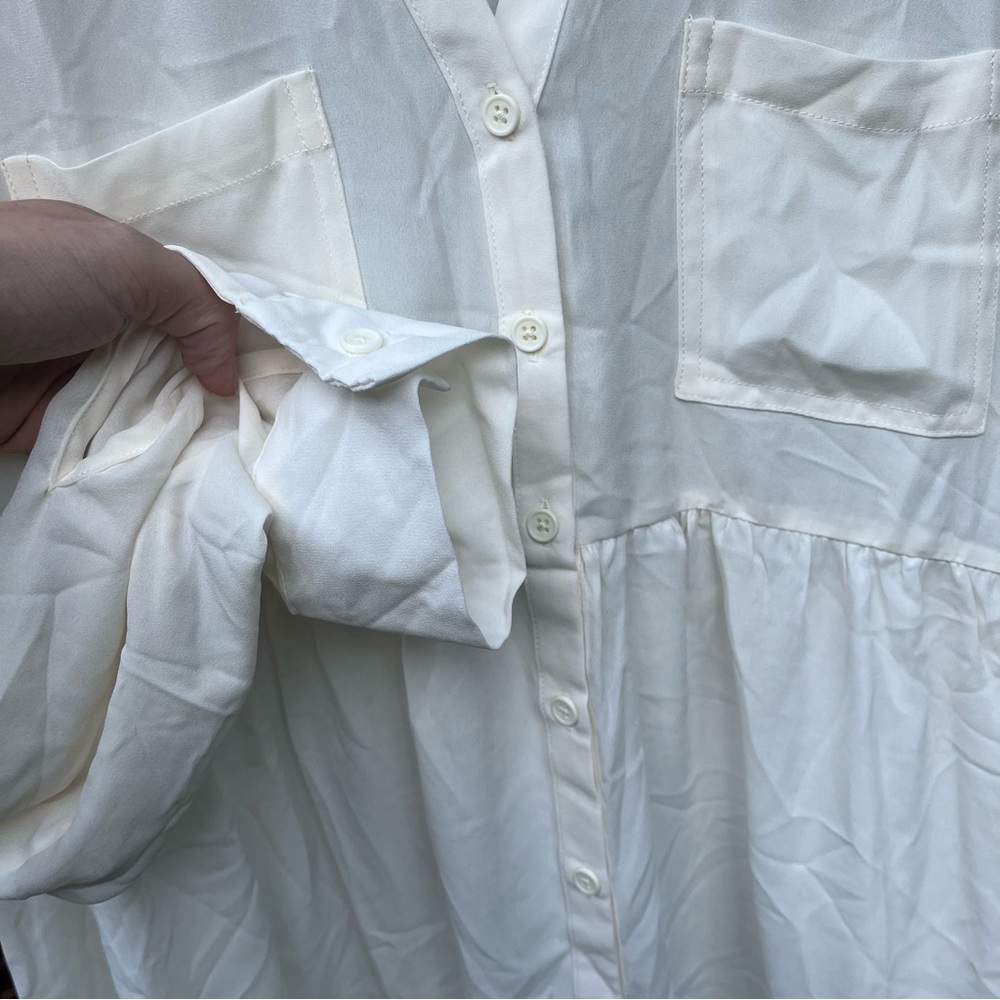 🤍 Flowy White Maternity Button-Down Blouse – Light, Airy & Bump-Friendly 🤍 - Picture 5 of 6